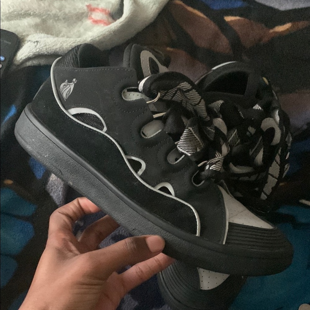 Lanvin Black and White Chunky Sneakers